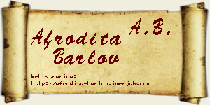 Afrodita Barlov vizit kartica